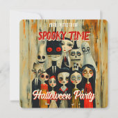 Spooky Time Creepy Vintage Halloween Einladung (Vorderseite)
