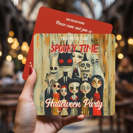 Spooky Time Creepy Vintage Halloween Einladung