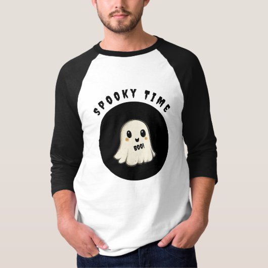 Spooky Time mit Halloween Ghost T-Shirt (Vorderseite)