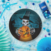 Spooky Top Hat Skeleton Pappteller (Party)