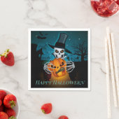 Spooky Top Hat Skeleton Serviette (Beispiel)