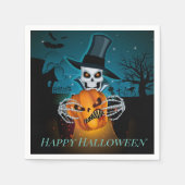 Spooky Top Hat Skeleton Serviette (Vorderseite)
