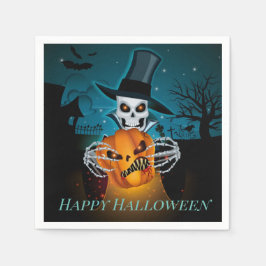 Spooky Top Hat Skeleton Serviette