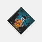 Spooky Top Hat Skeleton Serviette (Ecke)