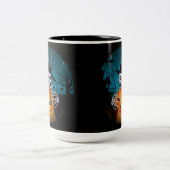 Spooky Top Hat Skeleton Zweifarbige Tasse (Mittel)