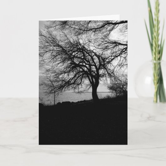 Spooky Tree Card - Edgar Allan Poe Quote Karte (Vorderseite)