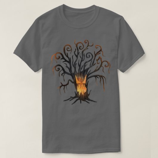 spooky tree haunted forest funny Halloween T-Shirt (Design vorne)