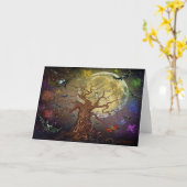 Spooky-Tree-Karte Karte (Gelbe Blume)