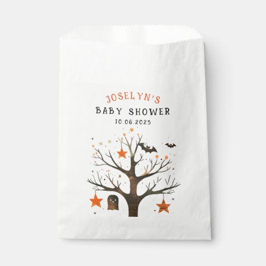 Spooky Tree mit Geist, Fledermäusen und Sternen Ha Geschenktütchen (Vorderseite)