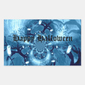 Spooky Tree Owls Custom Rechteckiger Aufkleber (Vorderseite)