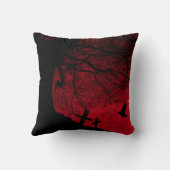 Spooky Tree und Friedhof Kissen (Rückseite)