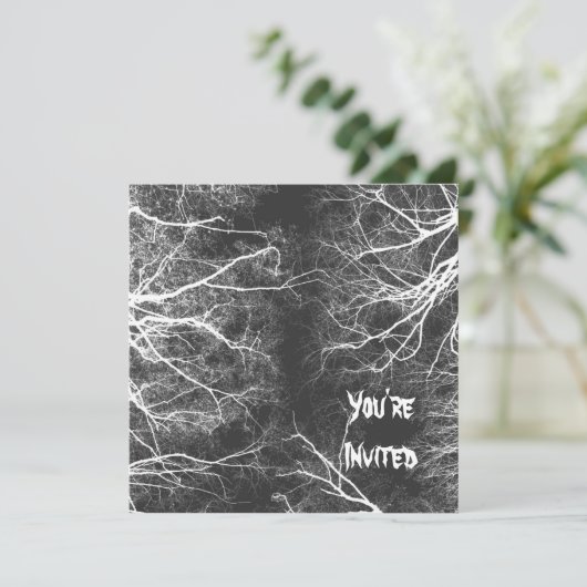 Spooky Trees Einladung (Stehend Vorderseite)