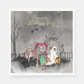 Spooky Trick in Treaters Halloween Serviette (Vorderseite)