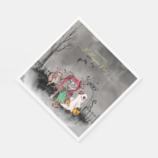 Spooky Trick in Treaters Halloween Serviette (Ecke)