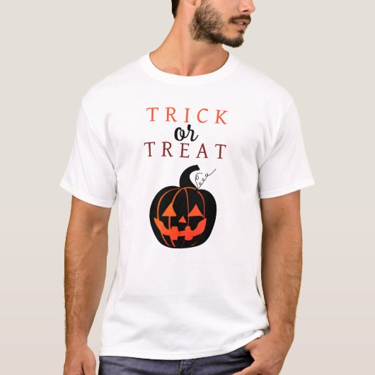 Spooky Trick oder Jack-o'-Laterne Halloween behand T-Shirt (Vorderseite)