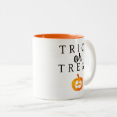 Spooky Trick oder Jack-o'-Laterne Halloween behand Zweifarbige Tasse (VorderseiteRechts)