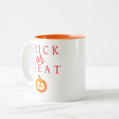 Spooky Trick oder Jack-o'-Laterne Halloween behand Zweifarbige Tasse (Vorderseite Links)