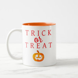 Spooky Trick oder Jack-o'-Laterne Halloween behand Zweifarbige Tasse