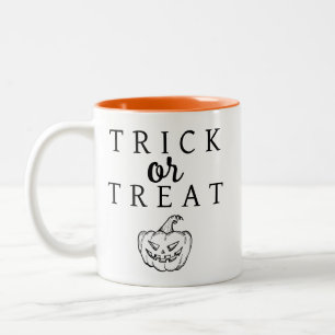 Spooky Trick oder Jack-o'-Laterne Halloween behand Zweifarbige Tasse
