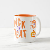 Spooky Trick oder Jack-o'-Laterne Halloween behand Zweifarbige Tasse (VorderseiteRechts)