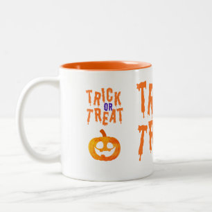 Spooky Trick oder Jack-o'-Laterne Halloween behand Zweifarbige Tasse