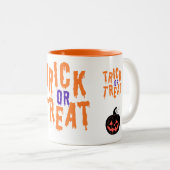 Spooky Trick oder Jack-o'-Laterne Halloween behand Zweifarbige Tasse (VorderseiteRechts)