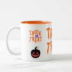 Spooky Trick oder Jack-o'-Laterne Halloween behand Zweifarbige Tasse