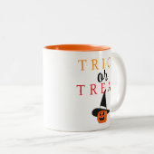 Spooky Trick oder Jack-o'-Laterne Halloween behand Zweifarbige Tasse (VorderseiteRechts)
