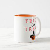Spooky Trick oder Jack-o'-Laterne Halloween behand Zweifarbige Tasse (VorderseiteRechts)