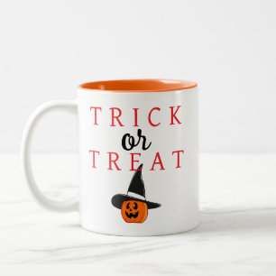 Spooky Trick oder Jack-o'-Laterne Halloween behand Zweifarbige Tasse