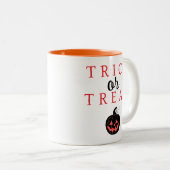 Spooky Trick oder Jack-o'-Laterne Halloween behand Zweifarbige Tasse (VorderseiteRechts)