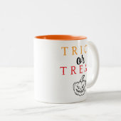 Spooky Trick oder Jack-o'-Laterne Halloween behand Zweifarbige Tasse (VorderseiteRechts)