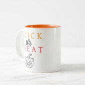 Spooky Trick oder Jack-o'-Laterne Halloween behand Zweifarbige Tasse (Vorderseite Links)