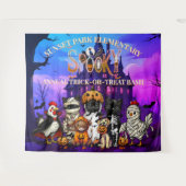 Spooky Trick-oder-Leckerei Halloween Tapestry Hint Wandteppich (Vorderseite (Horizontal))
