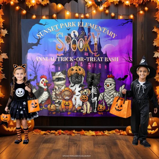 Spooky Trick-oder-Leckerei Halloween Tapestry Hint Wandteppich