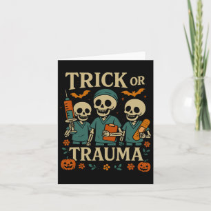 Spooky Trick oder Trauma Skeleton Pumpkin Hallowee Karte