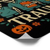 Spooky Trick oder Trauma Skeleton Pumpkin Hallowee Poster (Ecke)