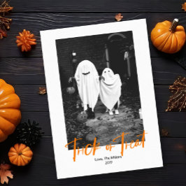 Spooky Trick oder Treat Halloween Fotokarte Einladung