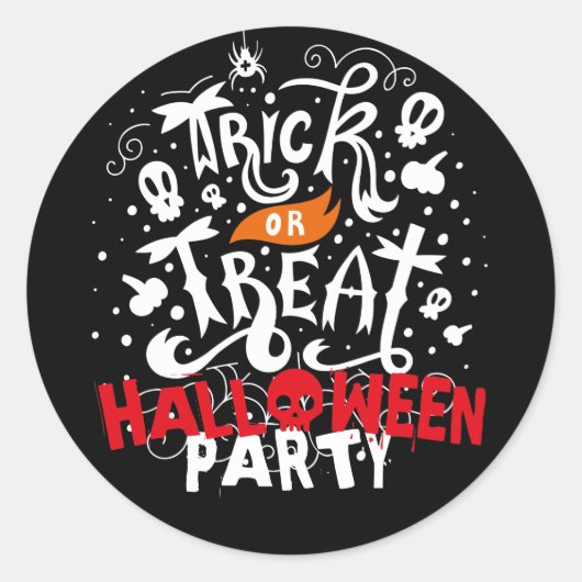Spooky Trick oder Treat Halloween-Party Bevorzugun Runder Aufkleber (Vorderseite)