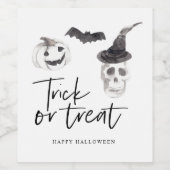 Spooky Trick oder Treat | HALLOWEEN-PARTY Weinetikett (Einzelnes Label)