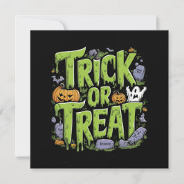 Spooky Trick oder Treat Slime Halloween Einladung