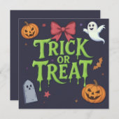 Spooky Trick oder Treat Slime Halloween Einladung (Vorne/Hinten)