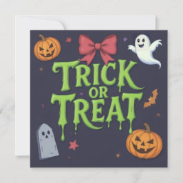 Spooky Trick oder Treat Slime Halloween Einladung