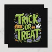 Spooky Trick oder Treat Slime Halloween Einladung (Vorne/Hinten)
