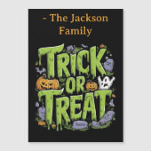 Spooky Trick oder Treat Slime Halloween Magnetkarte (Vorderseite)