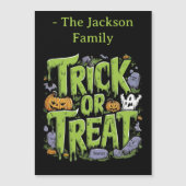 Spooky Trick oder Treat Slime Halloween Magnetkarte (Vorderseite)