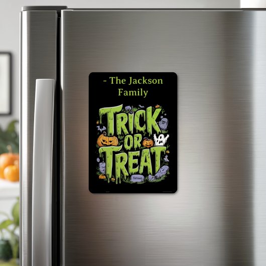 Spooky Trick oder Treat Slime Halloween Magnetkarte