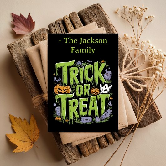 Spooky Trick oder Treat Slime Halloween Magnetkarte