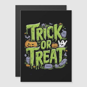 Spooky Trick oder Treat Slime Halloween Magnetkarte