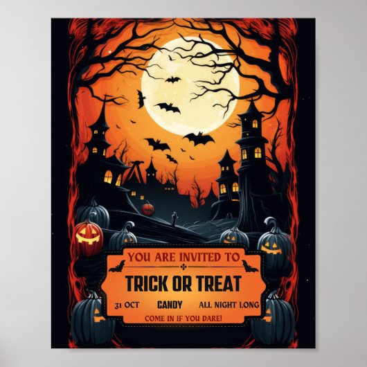Spooky Trick oder Treatment Poster (Vorne)